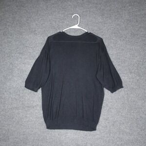 Andrew Fezza New York Mens Medium Dark Gray 3/4 Sleeve Silk Blend Sweater